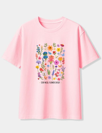 STAY WILD FLOWER CHILD OVERSIZED T-SHIRT