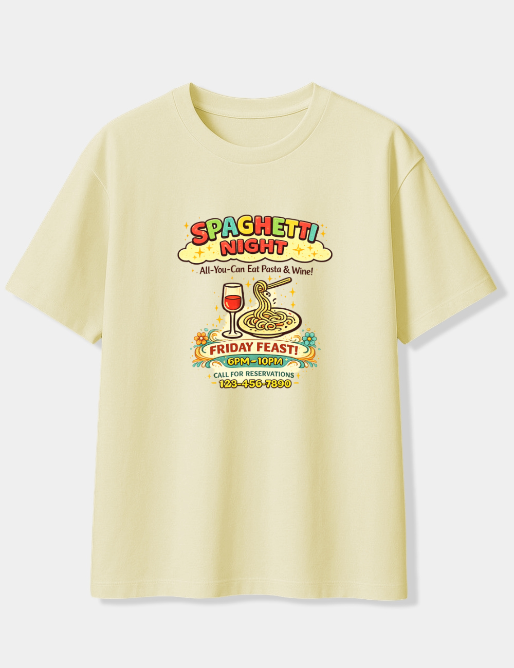 SPAGHETTI NIGHT OVERSIZED T-SHIRT