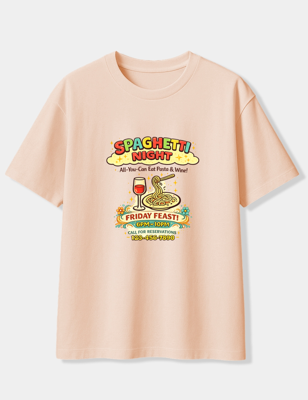 SPAGHETTI NIGHT OVERSIZED T-SHIRT