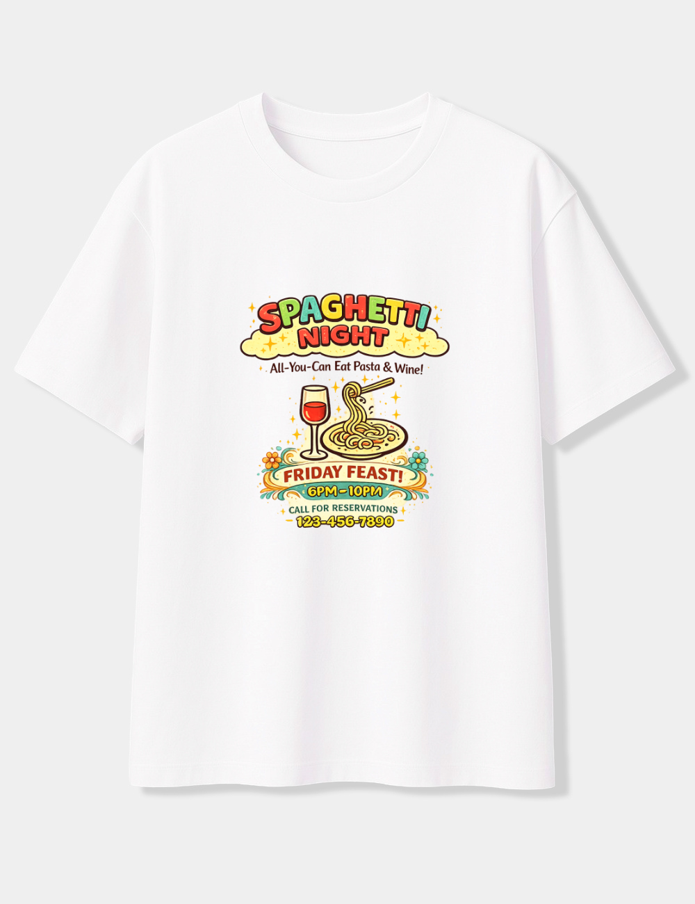 SPAGHETTI NIGHT OVERSIZED T-SHIRT